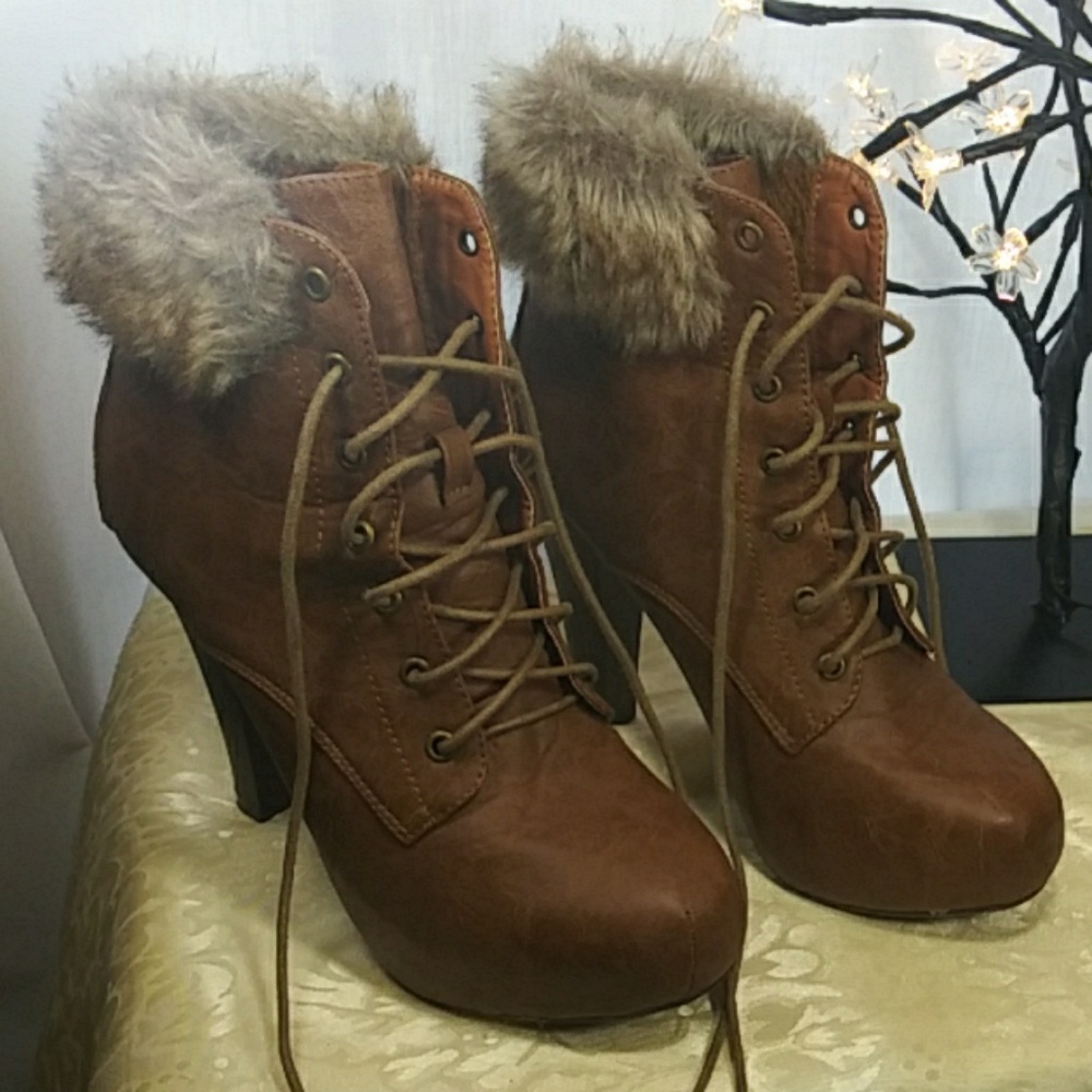 Heel Brown Booties